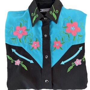 Daniali Western Style Button Down Shirt Size XL